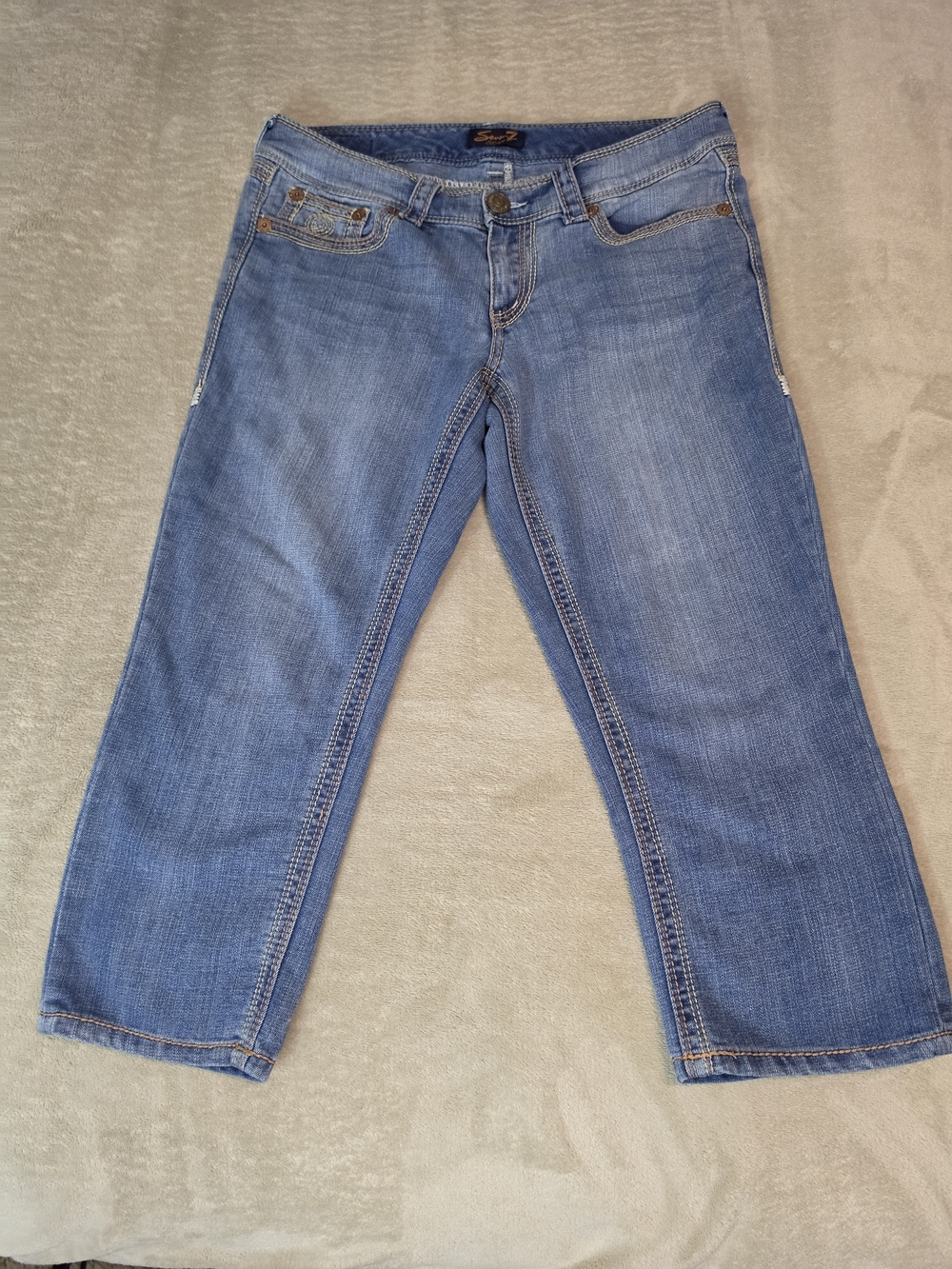 Seven7 Light Blue Cropped Capri Jeans Size:12